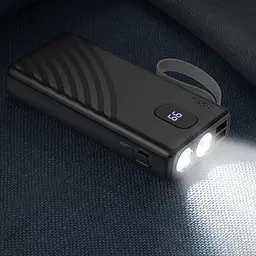 Універсальна мобільна батарея Hoco J129A 20000mAh Nature flashlight (Чорний) - мініатюра 4