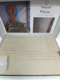 Постільна білизна Naturel Perla Beige Сатин з вишивкою Limasso pbe0051863