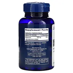 Вітаміни та мінерали Life Extension Magnesium Citrate 100 mg, 100 вегакапсул - мініатюра 2
