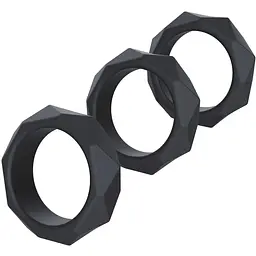 Набір ерекційних кілець Hidden Desire Heavy C-Ring Set 3 шт (чорний)