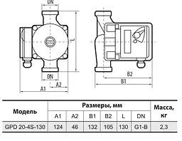 Циркуляційний насос Sprut GPD 20-4S-130 - мініатюра 3