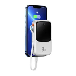 Портативна батарея - зовнішній акб Baseus Qpow Pro 10000 mAh 20W PPQD020002 білий - мініатюра 4