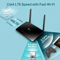 4G/3G WiFi роутер TP-Link MR202 під SIM, 2,4/5ГГц, LTE до 300 мбіт/с, антенний роз'єм MIMO, усі оператори 3G/4G - мініатюра 5