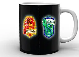 Кружка GeekLand Harry Potter Гаррі Поттер Факультети Хогвартса HP.02.013 Чорний Білий - мініатюра 3