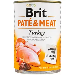 Вологий корм Brit Care Pate&Meat для собак з індичкою 400 г