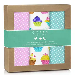 Багаторазові пелюшки дитячі CAKES 3шт COSAS (4822052032138)