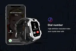 Дитячий смарт одинник-телефон Lemfo R87 з GPS трекером, сім картою, відеодзвінком, прослуховуванням та кнопкою SOS Чорний - мініатюра 8