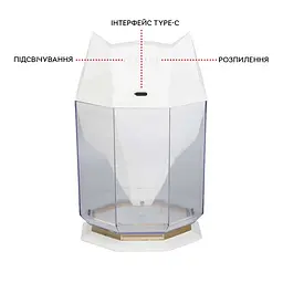Портативний зволожувач повітря та аромадифузор Kinscoter Guardian Wolf SH-L162 650 мл, білий - мініатюра 15
