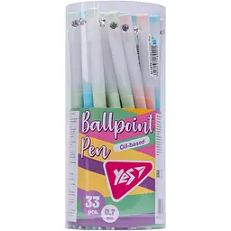 Ручка кулькова автоматична Yes Crystal 0.7 мм синя 33 шт. (411910) - мініатюра 5