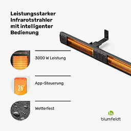 Інфрачервоний обігрівач Blumfeldt Gold Bar Slim (10046347) - мініатюра 3