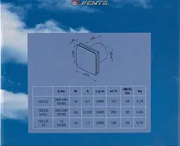 Вентилятор побутовий витяжний Vents 125 ЛДТ з таймером Білий 30412 - мініатюра 10