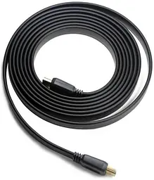 Кабель HDMI M-M, 3.0м, V1.4, 4K 60Hz, плоский, черный
