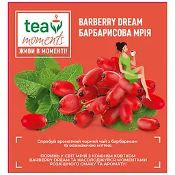 Чай Tea Moments Barberry Dream чорний з барбарисом та м'ятою 20х1.8 г пірамідки (tm.03644) - мініатюра 5