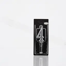 Свічка цифра 4 срібло No name ATS4898 Срібний (2000989574781)