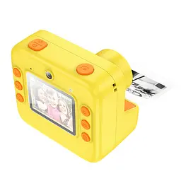 Дитяча фотокамера з моментальним друком Hoco DV200 Dual lens Yellow - мініатюра 4