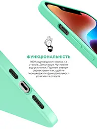 Силиконовый чехол для Apple iPhone 14, ICON2 Case, зеленый, противоударный, панель, защита всего корпуса, матовая поверхность Soft Touch, выступает над дисплеем, совместим с защитными стеклами и пленками, с микрофиброй, ArmorStandart (ARM63591) - мініатюра 4