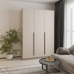 Шафа 3-дверна MebelStar Оскар ДСП BG, додаткова штанга 150x52x220 см Кашемір (MBS-4605)