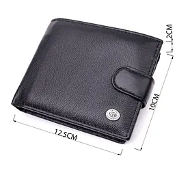 Чоловічий горизонтальний гаманець із натуральної шкіри ST Leather 22466 чорний - мініатюра 3