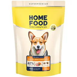 Уцінка. Сухий корм для собак Home Food Adult Medium Здорова шкіра та блиск шерсті для середніх порід з індичкою та лососем 1.6 кг  - мініатюра 1