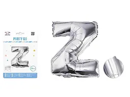 Куля фольгована срібна літера Z 40 см