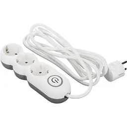 Мережевий фільтр Plus 3хТип F, 3х1мм кв, 10A, 3м, біло-сірий (2E-U03VES3M)
