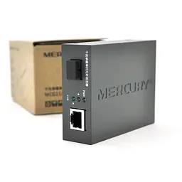 Медиаконвертор Mercury MCG11B-3 В (IC+175), 1550 WDM, 10M/100M/1000M, (0 +70°C), 20km + блок живлення 5V 2A + перехідник Q10 - мініатюра 2