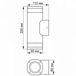 LED Світильник архітектурний AR072G IP54 VIDEX GU10x2 - мініатюра 4