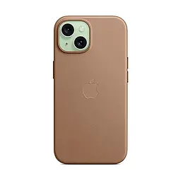 Чехол для Apple iPhone 15, FineWoven Case with MagSafe, коричневый, защитная накладка из материала FineWoven, противоударный, для iPhone, защита всего корпуса, поддержка беспроводной зарядки и MagSafe, (ARM71973) - мініатюра 6