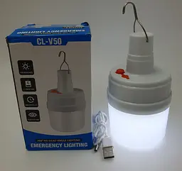 Акумуляторна кемпінгова LED лампа 12W світильник з гачком USB зарядка ліхтар світильник 14х8см 2 режими яскравості 2000mAh UKC V50 - мініатюра 2