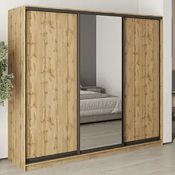Шафа-купе тридверна MebelStar Комбо BG 2ДСП/Дзеркало 240x60x210 см Дуб тахо (MBS-9224)