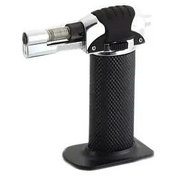 Газовий пальник із п'єзопідпалом 9960 Refillable Butane Child Resistant Чорний, портативний мініпальник