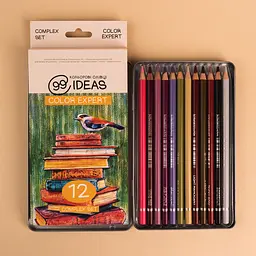 Набір олівців кольорових 99IDEAS "Color Expert" 12 кол., Complex Set, метал. коробка, 99CE-12CMPL - мініатюра 4