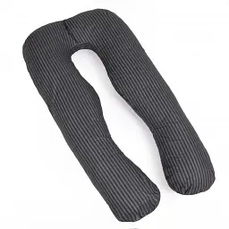 Подушка для вагітних та відпочинку MirSon U-подібна №5031 Color Line Stripe Black 140х75х20 см чорна (2200010969924) - мініатюра 2