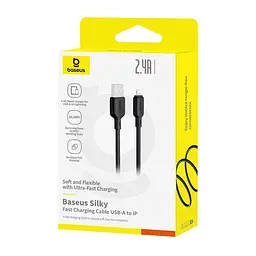 Дата кабель Baseus Silky Series OS Fast Charging USB to Lightning 2.4A (1m) (P1037770) Cluster Black - мініатюра 5