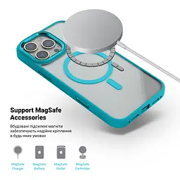 Чехол Apple iPhone 16 Pro Max, Unit MagSafe, зеленый, прозрачный, магсейф, ударопрочный, магнитный, панель-накладка с поддержкой MagSafe, с поддержкой беспроводной зарядки, TPU+PC, защита всего корпуса, ударопрочный, ArmorStandart (ARM78717) - мініатюра 4
