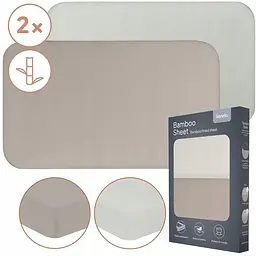 Простирадло Lionelo Bamboo Sheet Off White Beige 80 x 42 см (LO-BAMBOO SHEET OFF WHITE BEIGE 80x42) 2 шт. - мініатюра 2