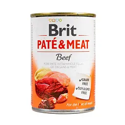 Вологий корм для собак Brit Pate & Meat Beef 0.4 кг (яловичина та індичка)