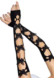 Мітенки Leg Avenue Butterfly applique arm warmers, чорні