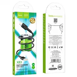 Кабель Hoco X83 iP Victory charging data cable Black - мініатюра 2