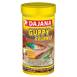 Корм для всіх видів гуппі з часником в пластівцях Dajana GUPPY GOURMET 100 мл/20 г