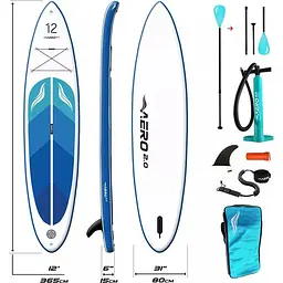 Надувна SUP-дошка AERO Board 2.0 12'0` Blue Ocean [140357] - мініатюра 4