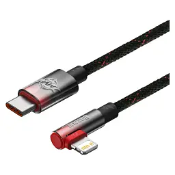 Дата кабель USB-C to Lightning 1.0m 20W 90° corner black/red Baseus (CAVP000220) - мініатюра 3