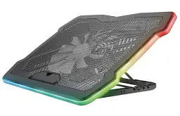 Підставка для ноутбука до 17" Trust GXT 1126 Aura, Black, 1x20 см вентилятор, RGB підсвічування, металеве сітчасте верхнє покриття, 421х312х26 мм, 1 кг (24192)
