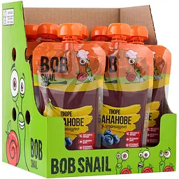 Пюре фруктовое Bob Snail Банан-Черника 2.5 кг (10 шт. по 250 г)