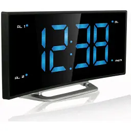 Годинник настільний з радіо Technoline WT460 Blue LED Black/Silver (WT460 blaue LED) - мініатюра 2