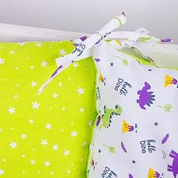 Подушка-борт MirSon Kids Time 18-0001 Hello Dino захисна біла 4 шт. - мініатюра 6