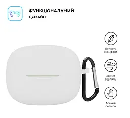 Силіконовий чохол для навушників Xiaomi Redmi Buds 6 Pro, Hang Case, білий, ультратонкий захисний кейс товщиною 2 мм, захист від подряпин, пилу та ударів, компактний, з карабіном для кріплення, ArmorStandart (ARM83397) - мініатюра 2