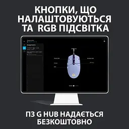 Комп'ютерна мишка Logitech G102 Lightsync Lilac (910-005854) - мініатюра 9