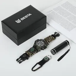 Чоловічий наручний годинник Besta Box Military Light з компасом + подарунковий набір - мініатюра 4