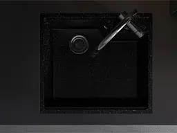Кухонна мийка Miraggio LISA black (0002249) Граніт, Під стільницю/Врізна, Чорний - мініатюра 5